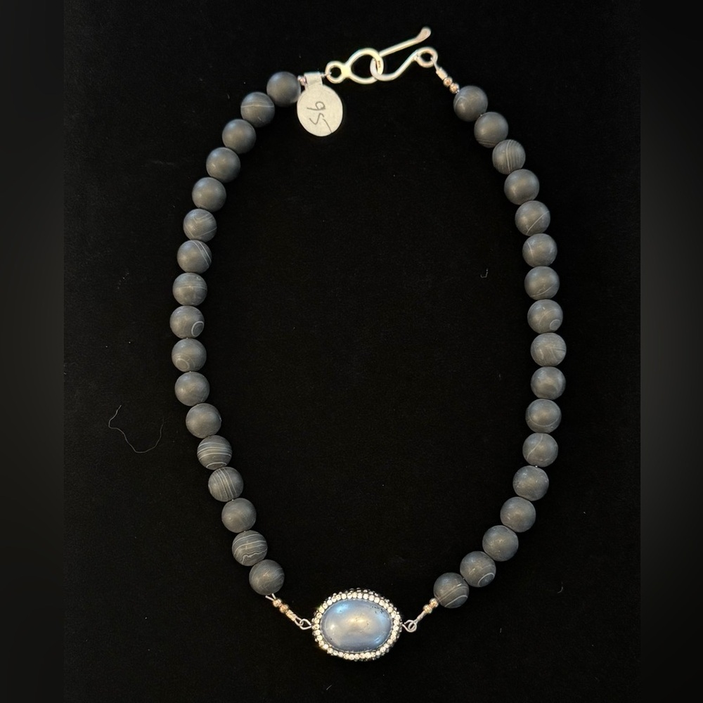 NWOT Soapstone Beaded Necklace with Faux Pearl